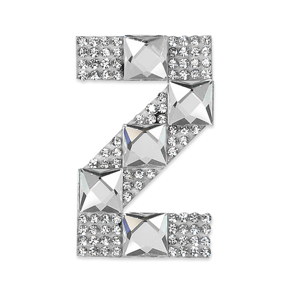 Letter Z Iron-on Rhinestone Applique/Patch  - Crystal