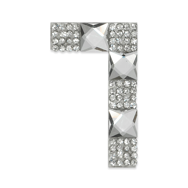 Number 7 Iron On Rhinestone Applique/Patch  - Crystal