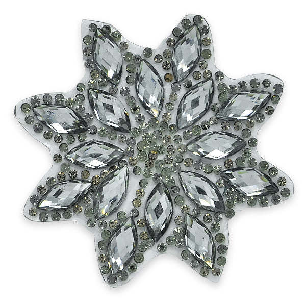 Mirna  Jewel colored snowflake iron- on Applique/Patch