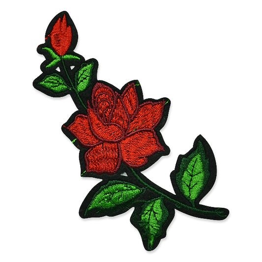 Julieta Iron On Embroidered Rose Applique/Patch Patch  - Red Multi