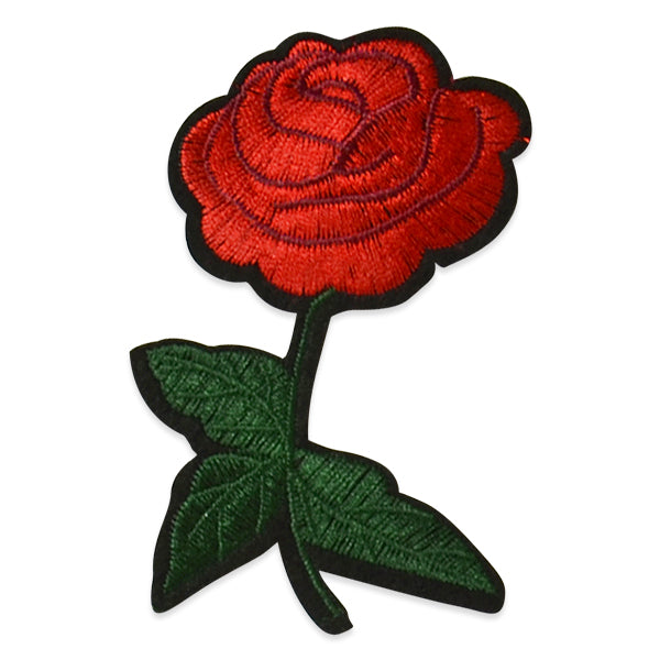 Rose Line Patch Carrine Iron On Embroidered Rose Applique Patch