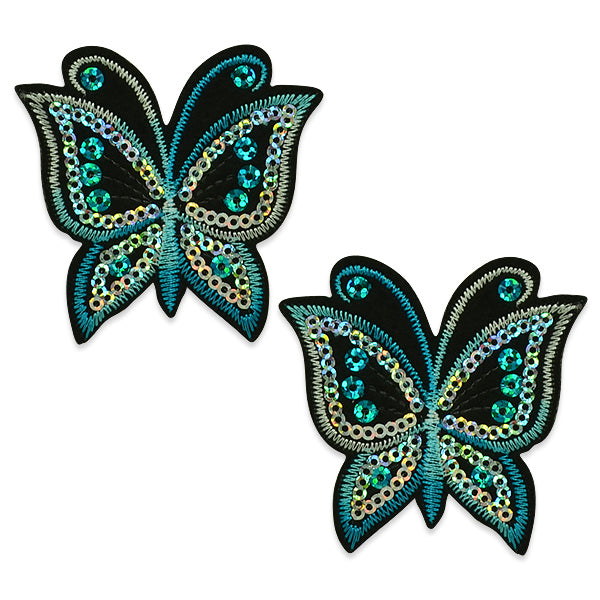 Pair of Brendan Sequin Embroidered Iron On Butterflies