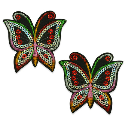 Pair of Brendan Sequin Embroidered Iron On Butterflies