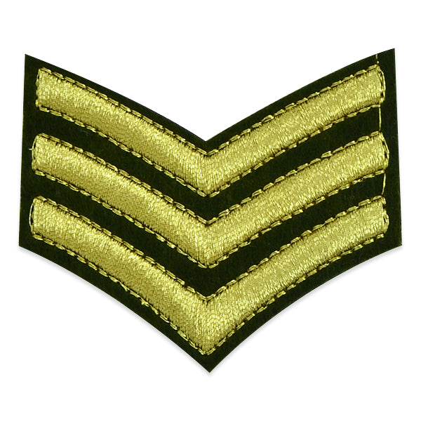 Military Ranking Stripes Chevron Iron On Applique/Patch 4pc