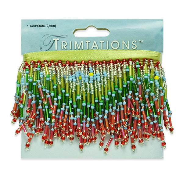 Bugle and Seed Bead Fringe Trim Pack of 1 Yard