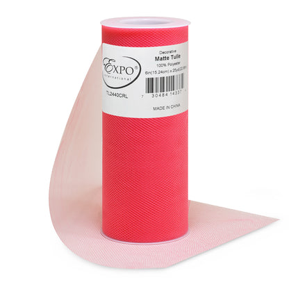 Decorative Matte Tulle, Roll/Spool of 6” X 25 Yards, Pack of 1