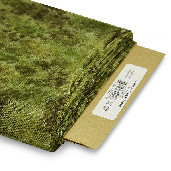 Premium Camouflage Print Tulle Fabric Bolt of 54" X 25 Yards  - Green