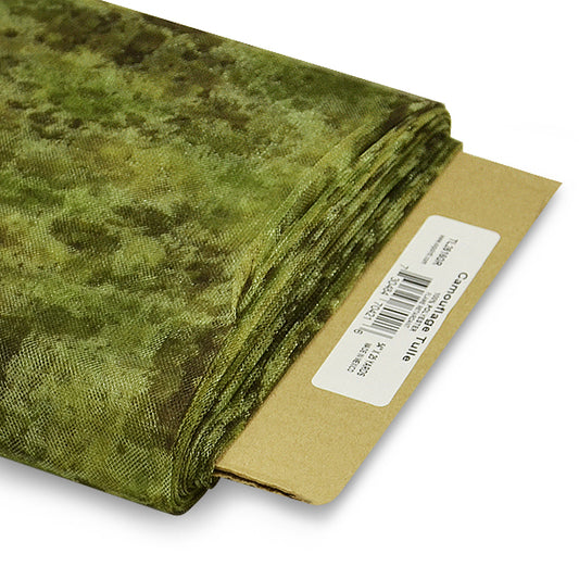 Premium Camouflage Print Tulle Fabric Bolt of 54" X 25 Yards  - Green