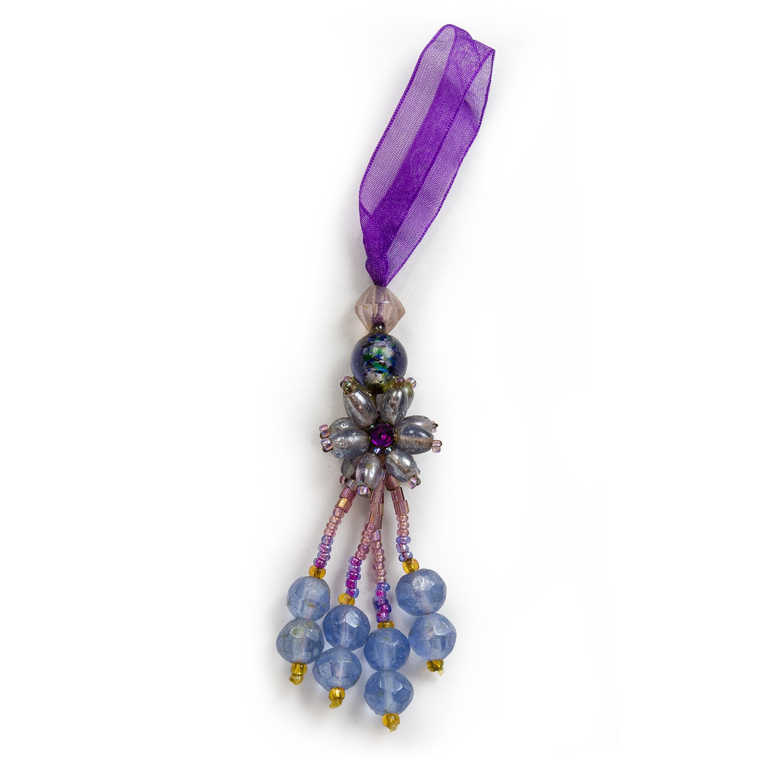 Conso Azari Flower Mini KeyTassel   - Purple Multi