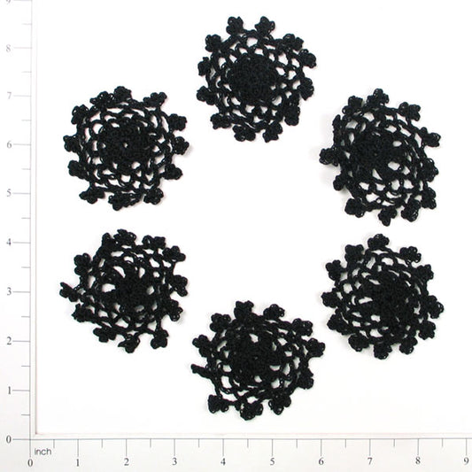 Bonnie Crochet Accents Pack of 6 pieces  - Black
