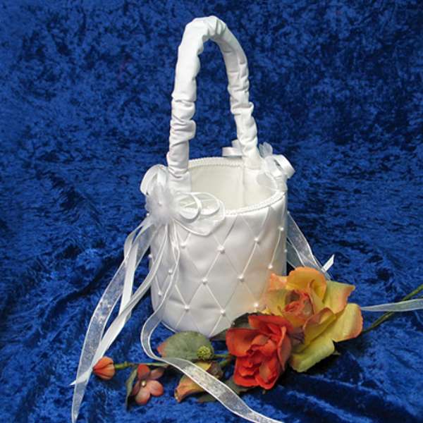 Brenna Woven Ribbon Bridal/Wedding Flower Girl Basket