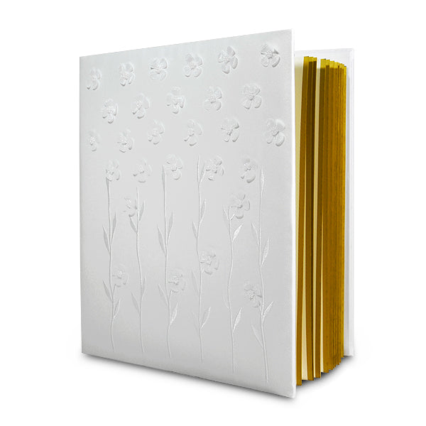 Jayla Floral Wedding Photo Album  - White