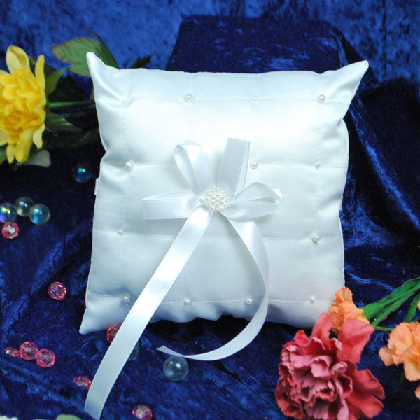 Joyce Ring Bearer Pillow - White