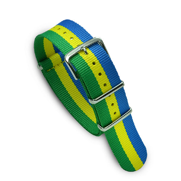 20mm Military MoD Nylon Watch Strap - Green Yellow Blue