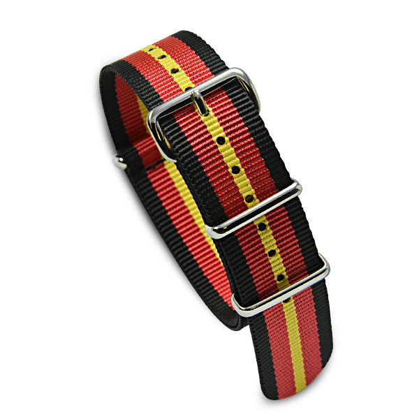 20mm Military MoD Nylon Watch Strap - Yellow Red Black