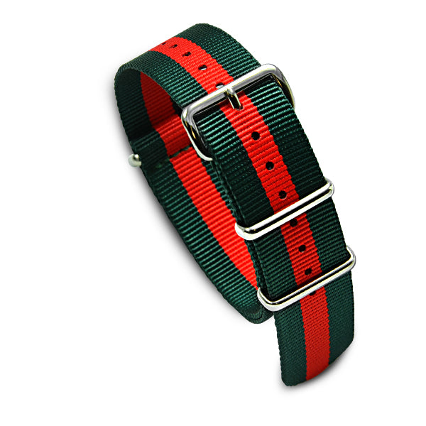 20mm Military MoD Nylon Watch Strap - Green Red