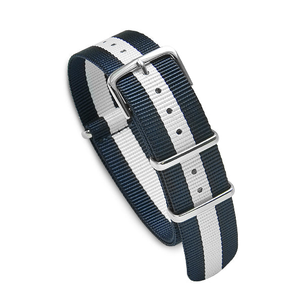 20mm Military MoD Nylon Watch Strap - Navy & White