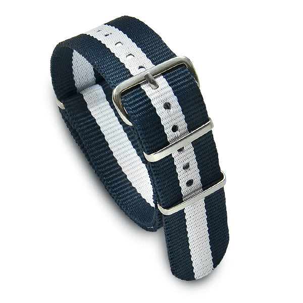 20mm Military MoD Nylon Watch Strap - Navy White